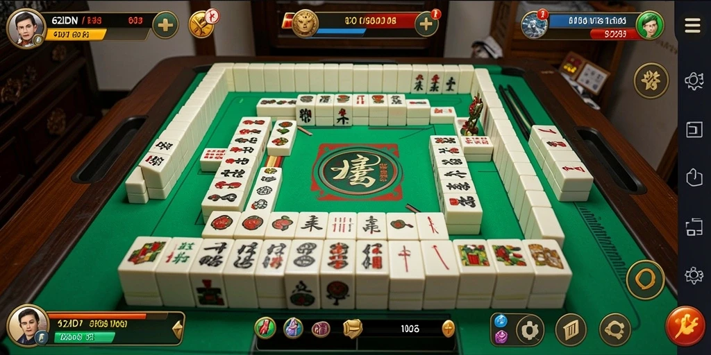 Tampilan gameplay Mahjong yang menarik dan interaktif.