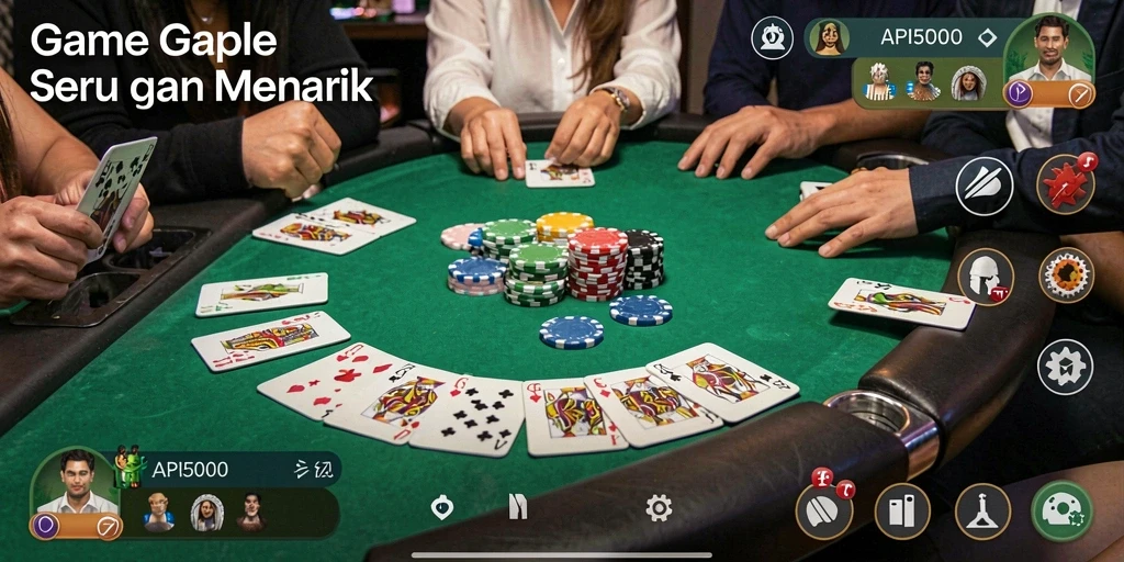 Tampilan seru gameplay Gaple di API5000.