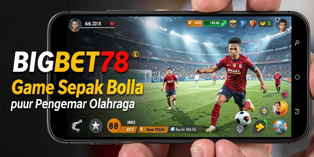 Tampilan gameplay menarik dari aplikasi BIGBET78 dengan aksi sepak bola nyata.