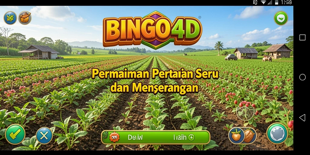 Tampilan gameplay BINGO4D yang menarik saat bercocok tanam.