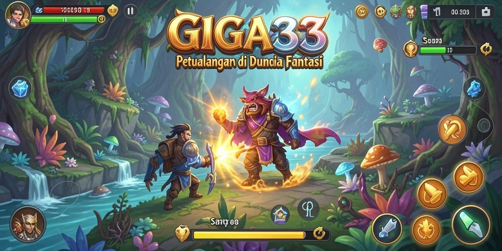 Tangkapan layar GIGA33 menunjukkan aksi seru dalam menghadapi tantangan petualangan.