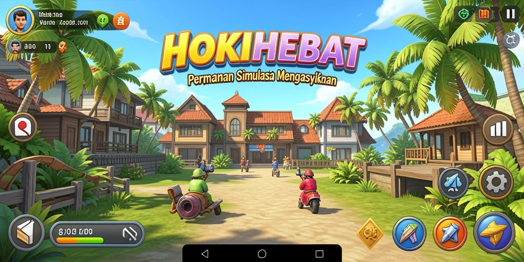 Tampilan gameplay HOKIHEBAT yang seru dan interaktif dalam simulasi.