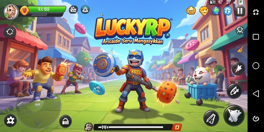 Tampilan gameplay LUCKYRP yang penuh aksi dan keseruan.