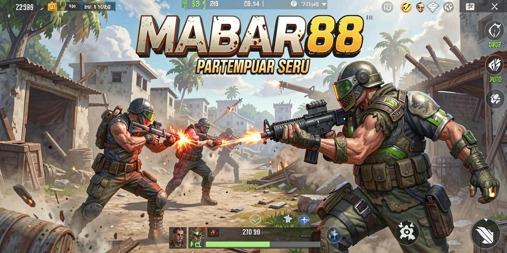 Tangkapan layar MABAR88 menampilkan aksi pertempuran intens di Battle Royale.
