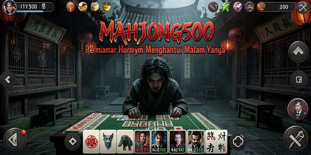 Tampilan gameplay seram di MAHJONG500 yang menegangkan.
