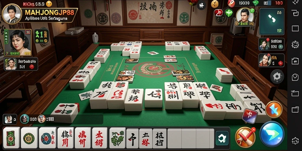 Tampilan utama aplikasi MAHJONGJP88 dengan fitur utilitas yang menarik.
