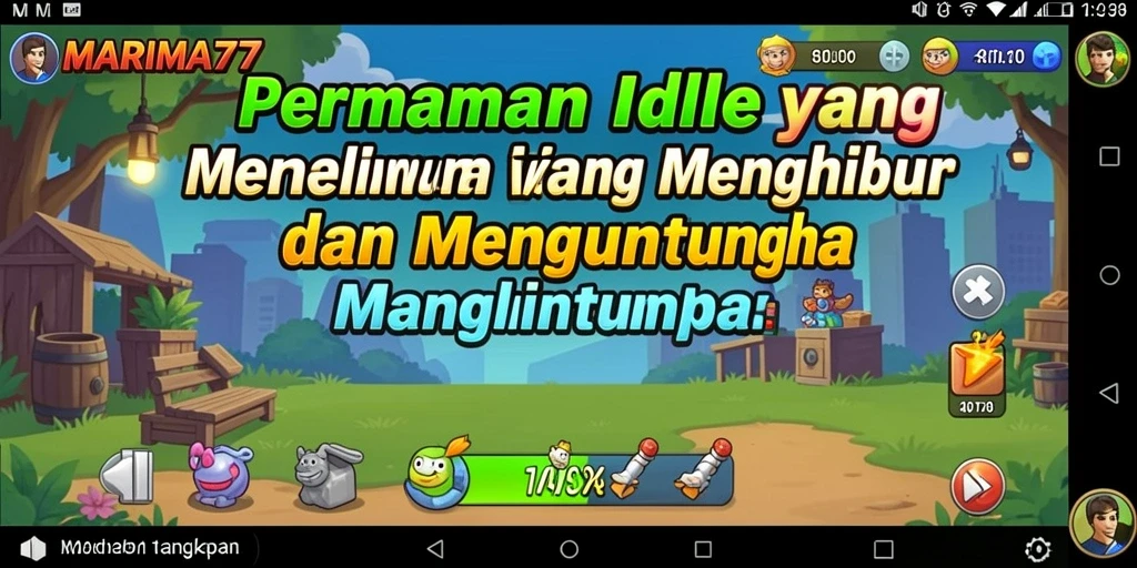 Tampilan gameplay MARIMA77 menunjukkan keseruan permainan Idle yang menantang.