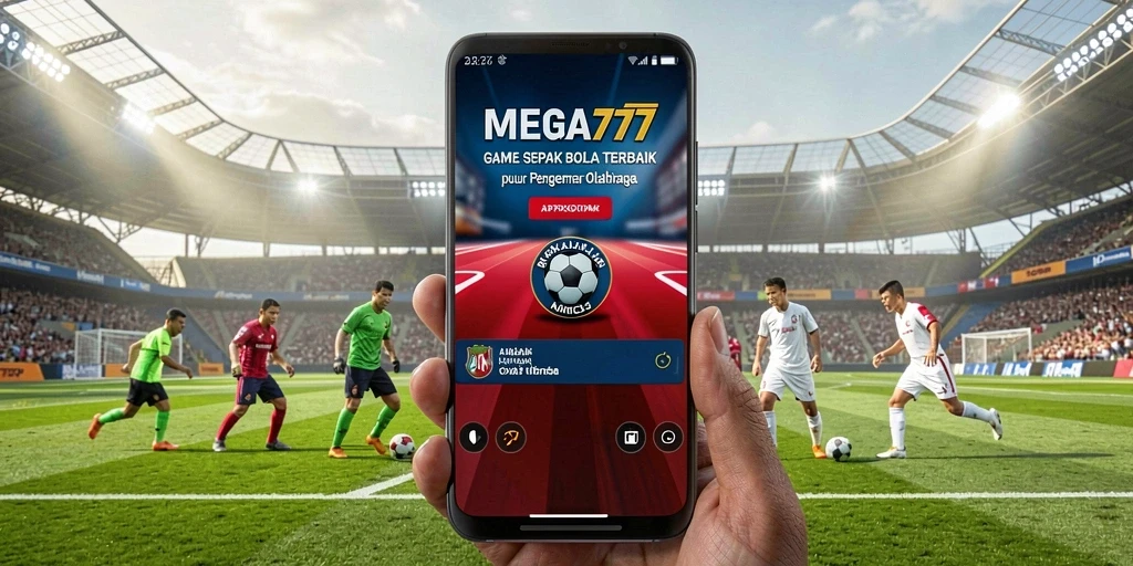 Tampilan gameplay <strong>MEGA777</strong> yang menakjubkan dan penuh aksi sepak bola.