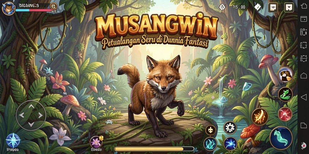 Gameplay MUSANGWIN yang seru dan mendebarkan saat menjelajahi dunia petualangan.