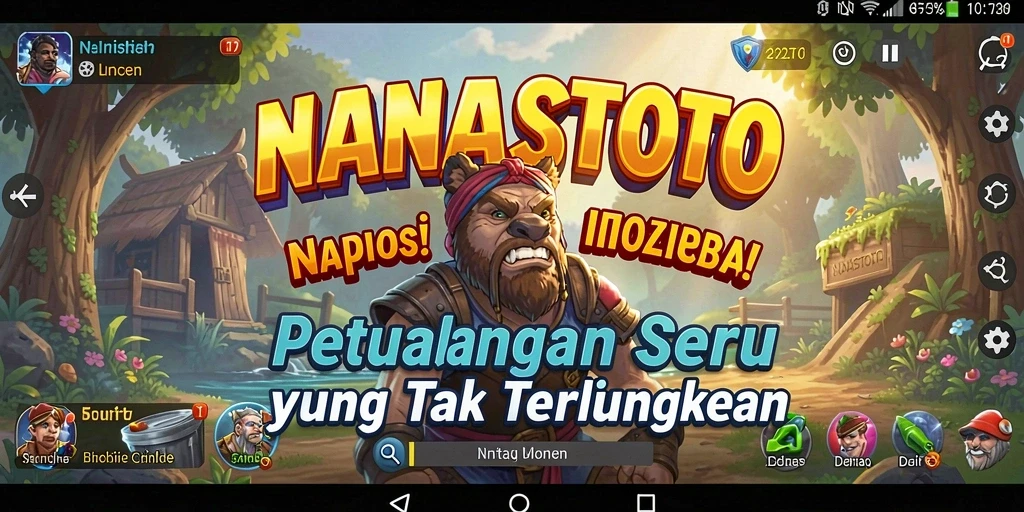 Screenshot gameplay NANASTOTO yang menunjukkan petualangan seru.