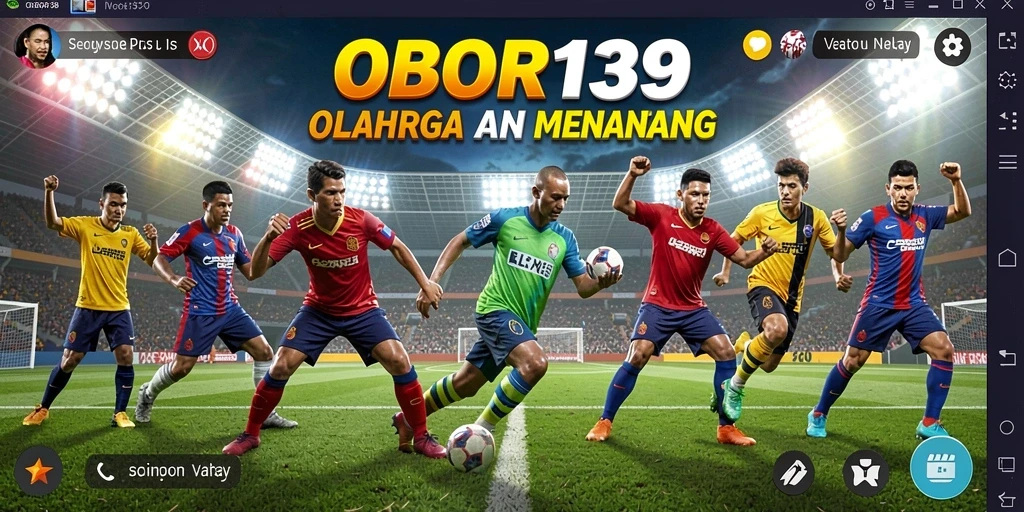 Tampilan utama gameplay OBOR138, menunjukkan aksi olahraga yang seru.