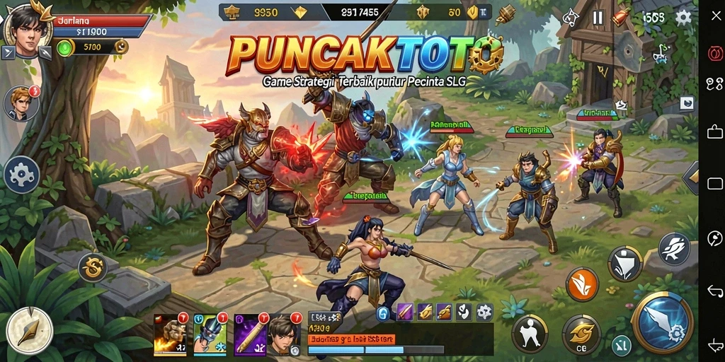 Tangkapan layar gameplay PUNCAKTOTO menunjukkan strategi dan pertempuran yang mendebarkan.