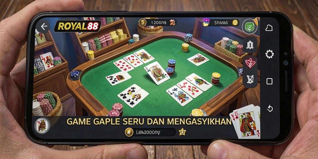 Tampilan menarik dari gameplay Gaple di ROYAL88.