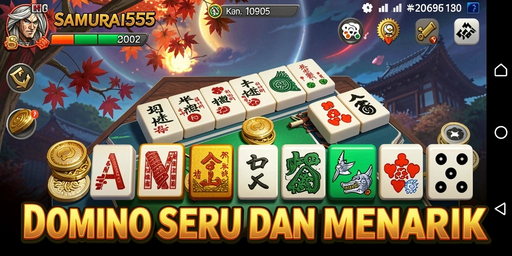 Tampilan gameplay seru dari SAMURAI555 yang memperlihatkan strategi permainan Domino.