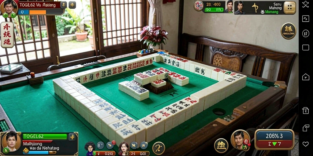 Tampilan screenshot utama TOGEL62 yang menampilkan gameplay Mahjong.