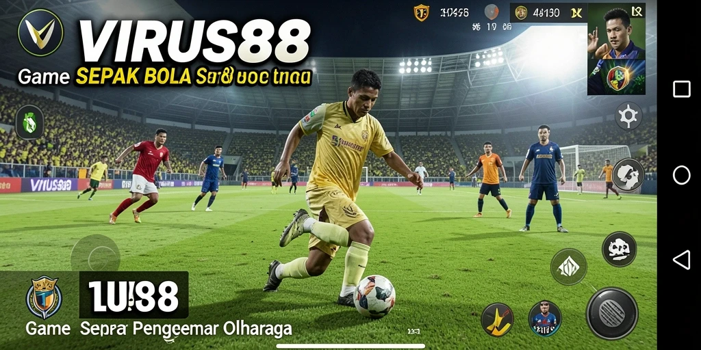 Tampilan gameplay <strong>VIRUS88</strong> yang menarik dengan aksi sepak bola realistis.