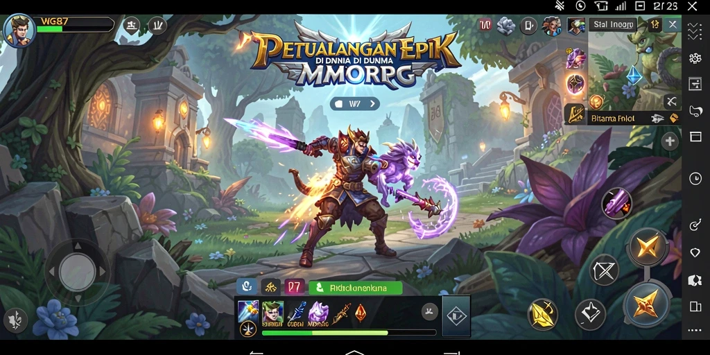 Menampilkan aksi seru dalam gameplay MMORPG WG87.